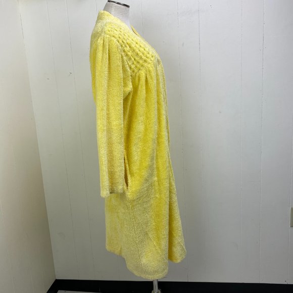 Intimate Appeal Yellow Chenille Button Front Robe - Picture 5 of 9